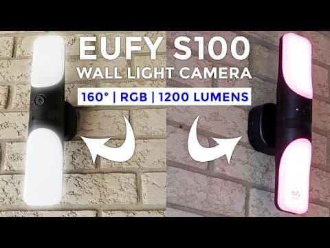 Eufy S100 Wall Light Camera - 160º FOV! AI Detection | RGB | 1200 Lumens!