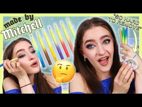 MADE BY MITCHELL MAKE A MARK METALLIC EYELINERS - I HAVE QUESTIONS... (review and swatches) #makeup