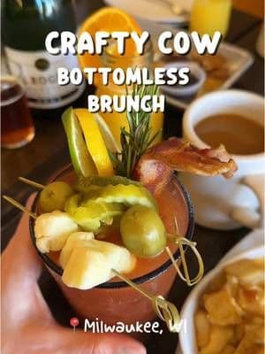 Listen up! Milwaukee foodies! @Crafty Cow brunch offer 90 mins of bottomless mimosas, bloody marys, and coffee during weeked and the best vibes in Milwaukee! Their food tastes so delicious! 🌈What we oder: Pancake battered bacon, cheese curds, breakfast burrito, pork belly benedict, bloody mary, coffee, Mimosa, Orange juice, lemon poppy seed cheesecake. Thank you @craftycowwi☺️☺️ 📍 Locations:
- 2671 South Kinnickinnic Avenue, Milwaukee, WI
- 6519 West North Avenue, Wauwatosa, WI #CraftyCowBrunch #milwaukeeeats #wauwatosaeats #bottomlessbrunch #mimosasandmore #WeekendVibes #wisconsinbrunch #milwaukee #mkefoodies #foodie #ad