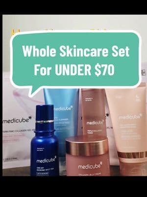 I can't believe they have it down to this price!! 😱 Love every medicube product in this set! And I love that you get to choose your own!! #medicube #koreanskincare #skincaresale #selfcare #medicubetiktokshop #medicubecollagen #skincare #collagen #cleanser #skincaremask #Microneedling #tiktokshop #tiktokshopfinds