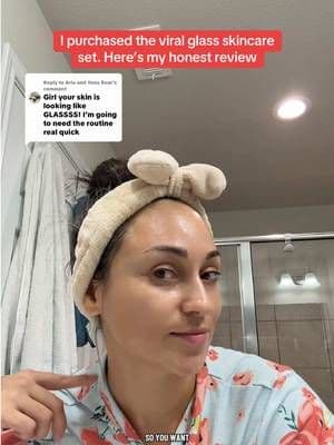 Replying to @Aria and Yuna Bear My skin care routine using the viral @medicube global glass glow skincare set! I do really like it and will keep using 🥰 . . . #skincare #glassskin #tiktokshopfinds #medicube #honestreview