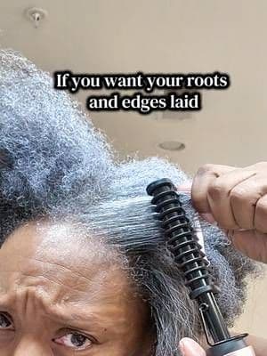 Lay your roots and edges with an Electric hot comb #roots #layyouredges #edgeslaid #straightenhair #tiktokshopprojectcrown @Terviiix
