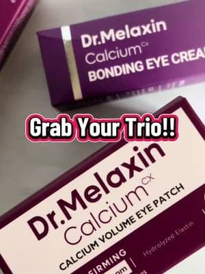 Dr Melaxin Calcium Bonding Eye & Face Trio!!! Key Benefits:• Supports and strengthens the skin barrier• Helps improve skin hydration and moisture retention• Promotes smoother, softer, healthier-looking skin• Reduces the appearance of dryness and dullness• Helps improve the look of fine lines and fatigue around the eyes• Enhances overall skin radiance and luminosity• Lightweight, nourishing formulas suitable for daily use• Designed for all skin types #matureskincare #drmelaxin #calciumeyepatches #eyecream #tiktokshopfinds @Dr.Melaxin