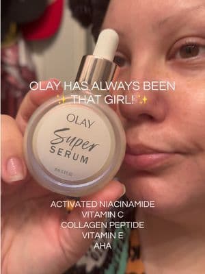 @Olay Skin Care has always been that girl ✨ The Olay Super Serum combines Niacinamide, Vitamin C, Collagen Peptide, Vitamin E, and AHA into one lightweight serum that helps support smoother-looking skin, hydration, and a healthy glow. Perfect for busy moms, mature skin, and anyone looking to simplify their skincare routine without sacrificing results. 💛 #olay #dealsforyoudays #tiktokshopcreatorpicks #summerwins #dfyd