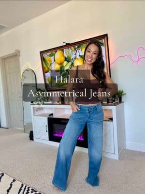 @Halara shop has the cutest asymmetrical jeans!!! They have so many different colors and they are a loose fitting jean. Super comfortable even for hot weather🙌🏼🙌🏼🙌🏼 #tiktokshopcreatorpicks #creatorsearchinsights #halara #halaraeveryday #halarajeans #ttsfashionfam