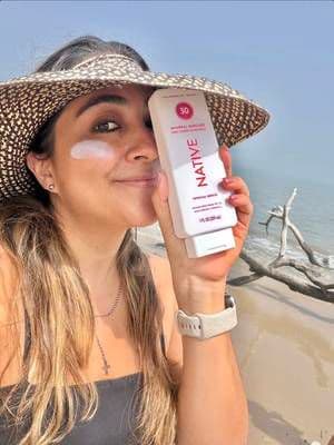 Love Native Tropical Breeze Body Sunscreen! Light, non-greasy, smells amazing, and keeps my skin protected all day. 🌞🌴