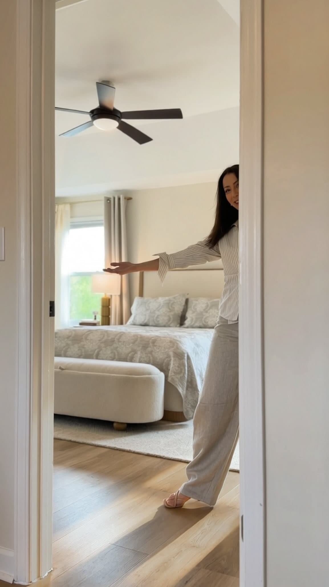The first room from our home reveal… 🤍
We designed this bedroom to match the calm, airy feeling of our lake view, and