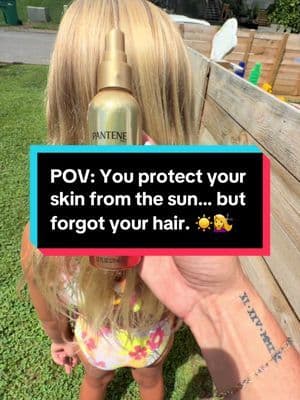 POV: You remembered sunscreen… but forgot your hair. ☀️ I’ve been using the @Pantene Sunkiss Glow Leave-In Spray before every beach day and pool day, and my hair has stayed so much softer, shinier, and easier to brush. It helps protect against UV rays, chlorine, and salt water while conditioning damaged hair without feeling greasy. If your summer hair always ends up dry, tangled, or faded, this is worth adding to your routine. ✨ Hair UV protection ✨ Leave-in conditioner ✨ Repairs dry damaged hair ✨ Beach & pool essential #SummerHair #HairProtection #tiktokshopsummersale #summerwins #weeklydeals