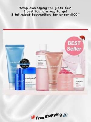 Stop guessing your routine and start glowing. The @medicube global Affordable Glass Glow Set is officially the best value in skincare right now🥵💯🤍 #medicule #skincarehaul #glassskin #kbeauty #tiktokshopfinds
