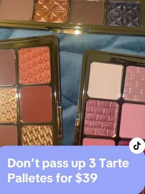 $39 and FREE SHIPPING for THREE @tarte cosmetics pallets!?! RUN! #blackfriday #cybermonday #christmasgift #christmasgiftideas #stockingstuffer #stockingstufferideas #musthave #falldealsforyou #superbrandday #tiktokshopblackfriday #tiktokshopcybermonday #seasonalessentials #gifted #tiktokshopholidayhaul #tiktokshopholidaydeals #tiktokshopgiftideas2024 #ttstastemakers #tastemakerslaunch #tiktokshopdeals #tiktokshop #cybermondayshopdeals #giftsforhim #giftsforher #blackfridayshopping #blackfridaydeals #tiktokshopgifts