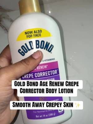 Give your skin the hydration it deserves with Gold Bond Age Renew Crepe Corrector Body Lotion. Clinically shown to improve the appearance of crepey skin while delivering lasting moisture. #TikTokShop #GoldBond #BodyCare #Skincare #SmoothSkin