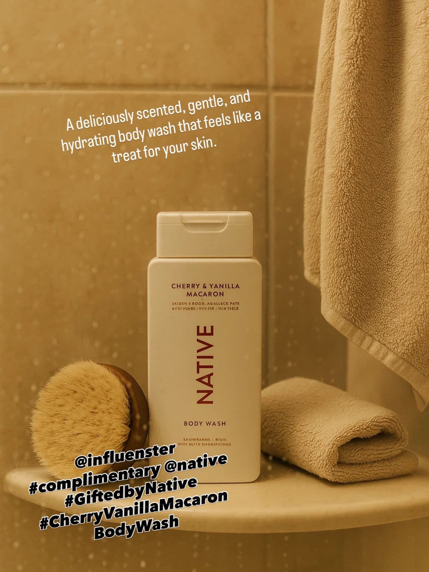 @influenster #complimentary @native #GiftedbyNative #CherryVanillaMacaronBodyWash A deliciously scented, gentle, and hyd