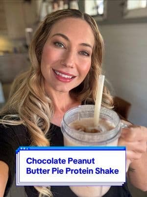 @Truvani #gifted me some protein powder and here’s what I did with it. #chocolatepeanutbutterpieproteinshake #proteinshakerecipe #truvaniproteinpowder #saddleupsmoothie