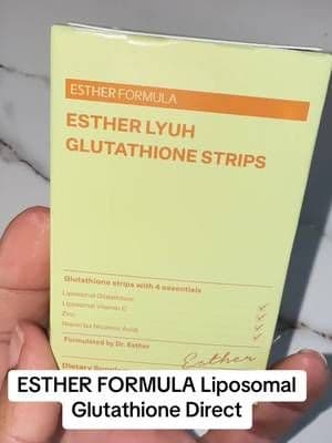 ESTHER FORMULA Liposomal Glutathione Direct comes in individual oral strips that dissolve in your mouth, making them easy to work into your daily supplement routine. 💕 #EstherFormula #Glutathione #OralStrips #WellnessRoutine #TikTokShop