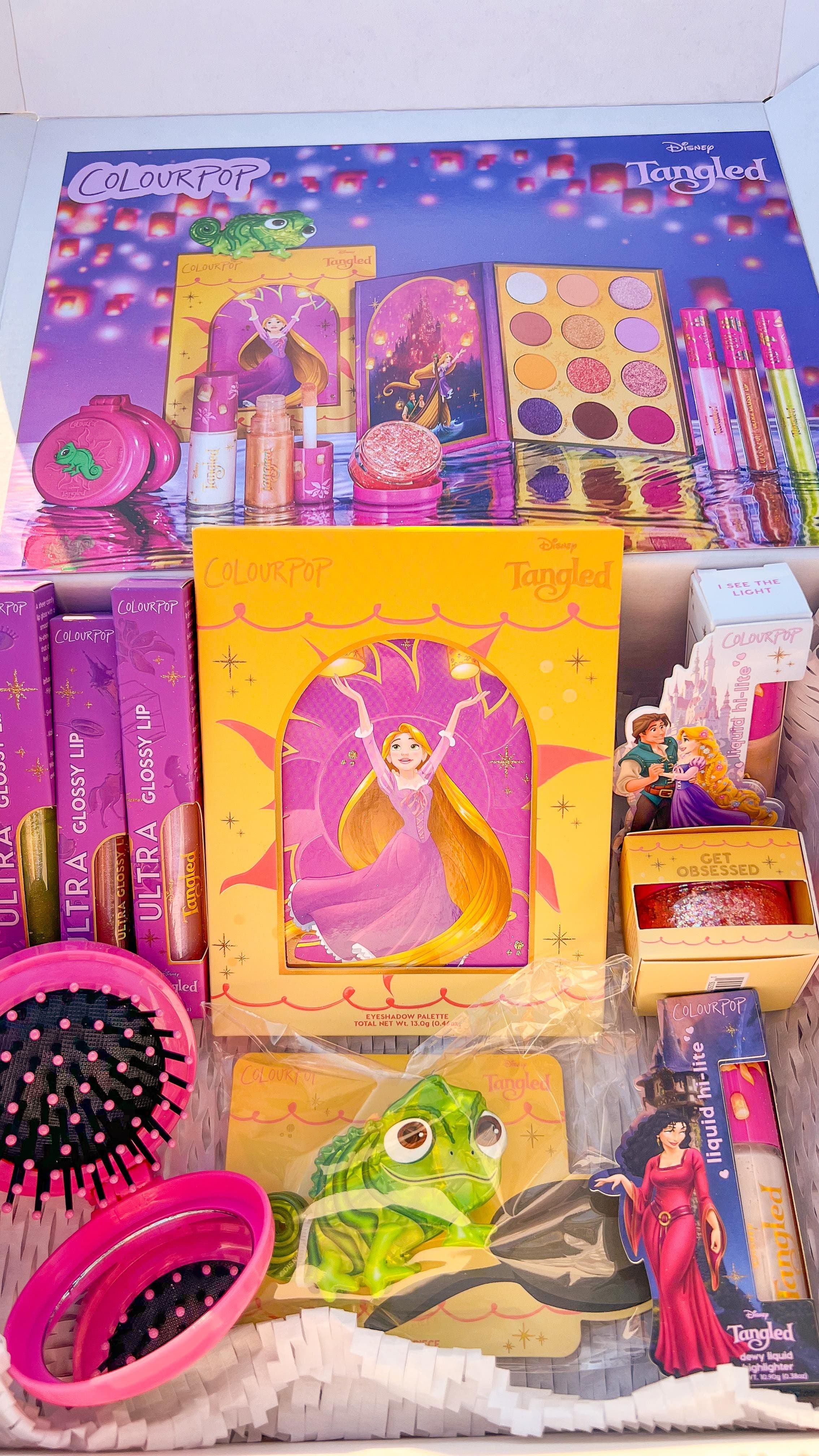 BEST. DAY. EVER. Colourpop just came out with their NEW Tangled collection and I’m obsessed!!!! As a fan of glittery mak