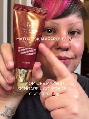 If heavy foundation is settling into fine lines, this is your sign to switch 💄✨ The @missha.official M Perfect Cover BB Cream SPF 42 PA+++ feels like a moisturizer but gives medium to high coverage with a natural, dewy finish. Perfect for mature mom skin, this lightweight BB cream hydrates with hyaluronic acid, supports the skin barrier with ceramides, and includes SPF 42 for daily sun protection. It smooths the look of uneven tone, blends easily, and doesn’t feel cakey or thick. Skincare + coverage + sunscreen in one simple step. Ideal for busy moms, mature skin, and everyday natural makeup routines. #kbeauty #maturemakeup #tiktokshopsparkcreator #tiktokshopcreatorpicks #bbcream