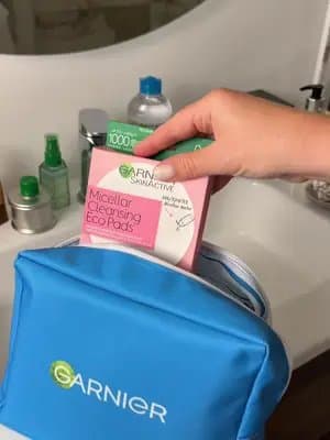 EASY MAKEUP REMOVAL ROUTINE with @Garnier USA Micellar Cleansing Water is a product I’ve stayed loyal to for over 10 years. A true must-have. And the eco pads are an absolute love - incredibly gentle and delicate, providing fast yet thorough cleansing. #garnierwaterworks #giftedbygarnier #garnierskincare #ugccreator #ugccommunity