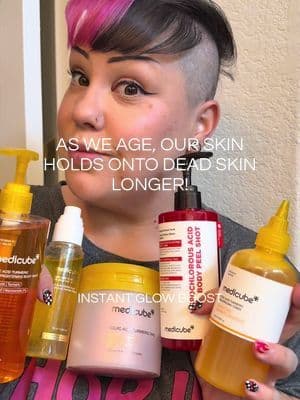 @medicube global body care routine for mature skin, dark spots and uneven skin tone ✨ using kojic acid, turmeric and gentle exfoliation for smoother, brighter skin. easy step by step routine for textured skin, kp and body acne! #bodyskincare #matureskinroutine #darkspotcare #tiktokshopsparkcreator #kbeauty