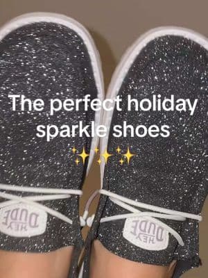 Hey dudes sparkle shoes. Taking a break from folding the massive pile of clothes to show how much they sparkle 🫣 @HeyDude #tiktokshopblackfriday #tiktokshopcybermonday #heydudeshoes #sparkle #holidaygift