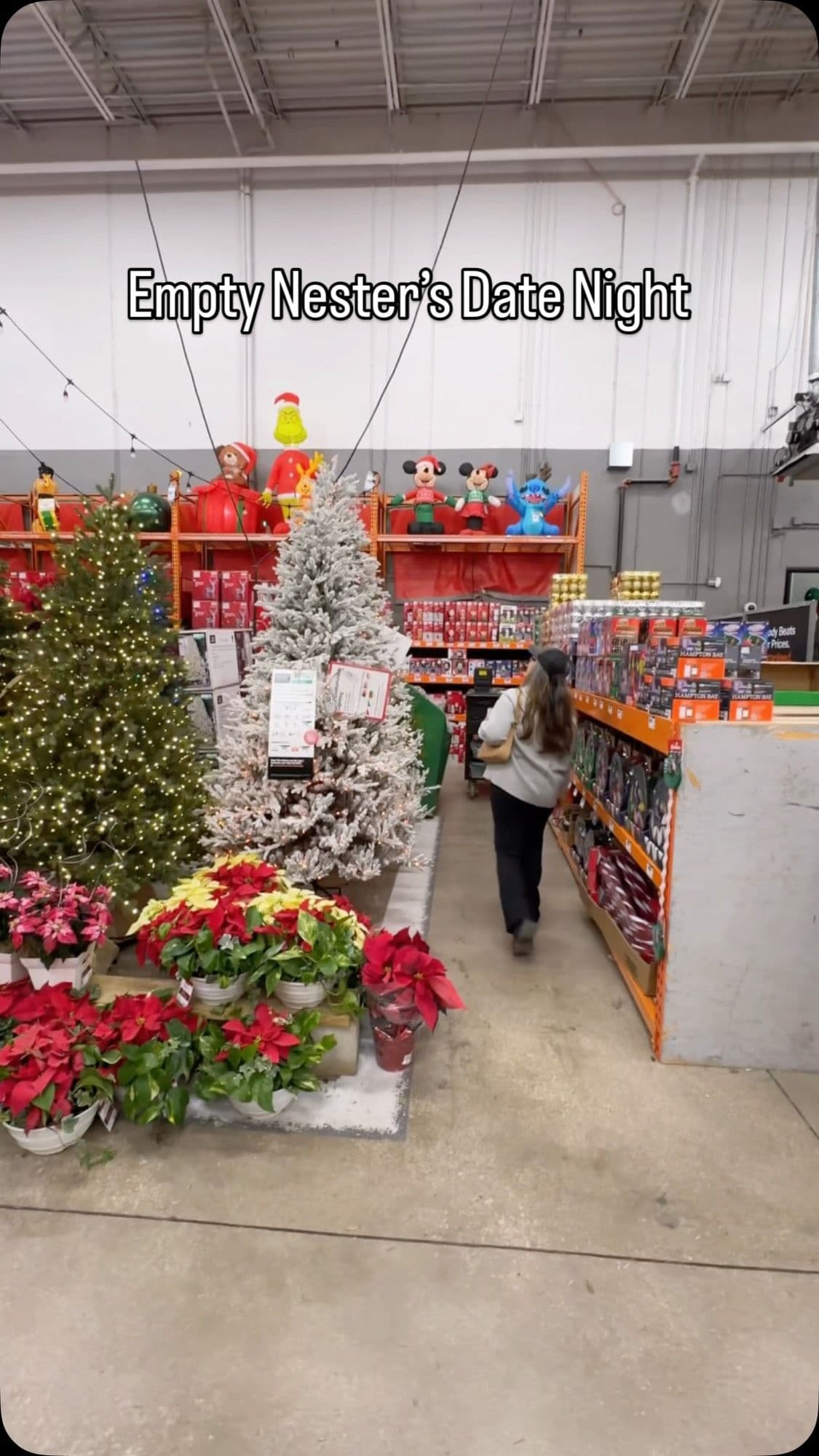 The older we get, the more romance looks like this: dinner, wandering through Home Depot hand-in-hand, choosing lights t