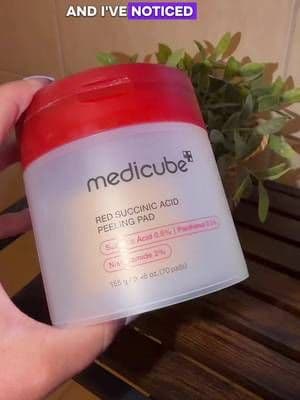 I LOVE the red Medicube pore pads for helping my skin be hydrated plum and glowy! #medicube #pores #porepads #skincaretips #TikTokMadeMeBuyIt