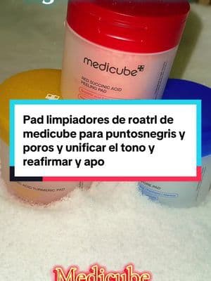 Pad limpiadoras de Medicube El pad azul es para eliminar los puntos negros y limpiar a fondo. El pad amarillo contiene ácido kojico, ácido glicólico contiene cúrcuma incidida. El rojo contiene ni ácido es un pilin @@medicube US Store##medicube##skincare##skincareroutine##skincaretips##tiktokshop