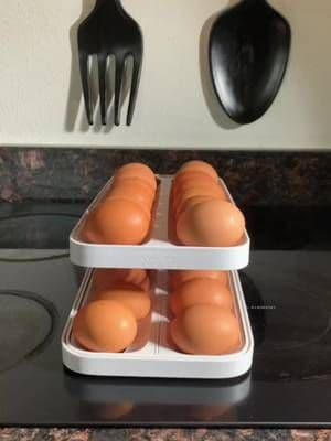 Get organized while saving space and reducing your footprint with @YouCopia ‘s Double Track Roll Down Egg Dispenser This double tier dispenser holds up to around 24+ eggs, depending on the size. This fits comfortably inside your refrigerator. Now you can ditch those pesky egg cartons once and for all! #youcopia #gifted #amazonhomefind