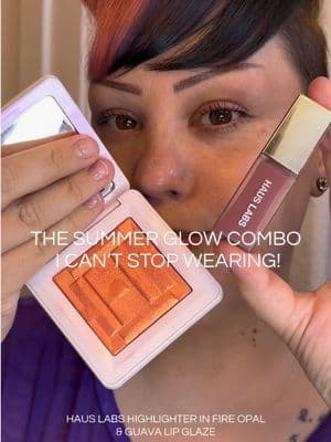 You want glowing skin and juicy lips without a full glam routine ✨ The @Haus Labs Guava Glow Duo combines the Fire Opal Highlighter and Guava Lip Glaze for the prettiest radiant glow. The highlighter melts into the skin for a lit-from-within finish, while the lip glaze leaves lips glossy, hydrated, and comfortable. Perfect for busy moms, glow lovers, and anyone wanting fresh, effortless makeup. 🌅 #HausLabs #dealsforyoudays #tiktokshopcreatorpicks #summerwins #dfyd