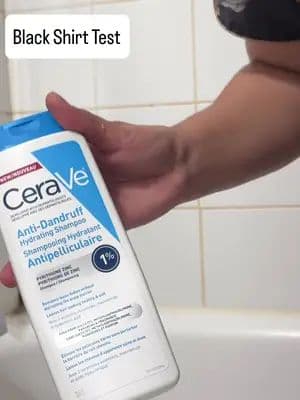 Black shirt Test with Cerave anti-dandruff hydrating shampoo . . . . . #lorealistarca #giftedbycerave #byebyedandruff #hair #beauty @CeraVe
