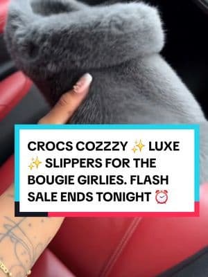@Crocs really said soft life only this Croctober 💅 These Cozzzy Luxe Slippers are giving bougie cozy girl energy — plush faux-fur inside, still has sports mode, and that Slate Grey color? TikTok Shop exclusive 🩶 It’s the biggest Croctober deal I’ve seen — flash sale ends tonight, don’t miss it 👏 ... #crocs #crocscozzzyluxe #crosslippers #slipperstyle #fuzzyslippers #CrocsCozzzyLuxe #Croctober #tiktokmademebuyit #flashsale #viralontiktok
