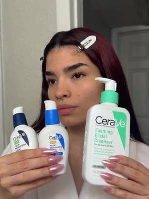 Complete routine with cerave 💚🤍💙. #complimentary #CeraVeGOATDuo #GiftedByCeraVeSkin@CeraVe @influenster