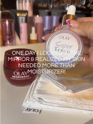 If your skin has changed going into your 40s, you're not imagining it. ✨ I've been loving this @Olay Skin Care duo featuring the Olay Super Serum and Olay Regenerist Micro-Sculpting Cream. Packed with niacinamide, vitamin C, collagen peptide, vitamin E, and AHA, this routine helps support hydration, smoother-looking texture, firmer-feeling skin, and a healthy radiant glow. #olay #tiktokshopbeauty #tiktokshopsparkcreator #tiktokshopstockup #tiktokshopcreatorpicks