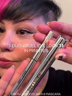 Easy eye makeup routine using @Haus Labs mascara and liquid eyeliner duo 👀 This combo makes getting ready quick and effortless with a precision liquid liner for clean lines and a volumizing mascara for lifted, fanned-out lashes. Perfect for everyday makeup, soft glam looks, and busy mornings when you want to look put together without doing too much. #hauslabs #tiktokshopsparkcreator #greenish #beauty #tiktokshopcreatorpicks