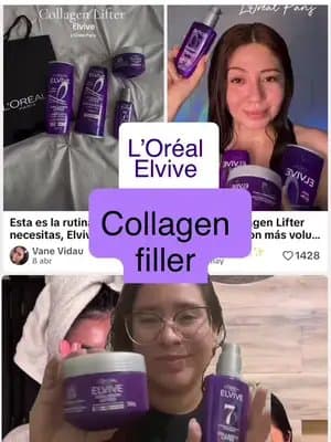 Nueva linea L’Oréal Elvive collagen filler @L’Oréal Paris Prepárate para el pelazo de tu vidaaa 💜12 veces más suave . 💜Hidratado y reparado . 💜más brillo . #pelazoconelvive #lorealparishaircare #Publicidad