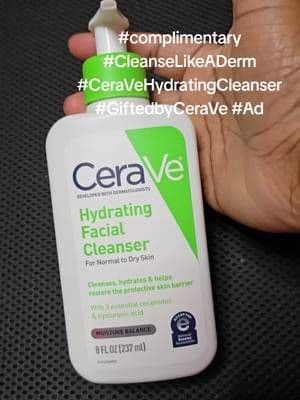 @influenster @CeraVe ##complimentary #CleanseLikeADerm #CeraVeHydratingCleanser #GiftedbyCeraVe #Ad