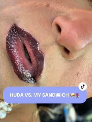 HUDA BEAUTY Lip Contour Stain vs. a juicy sandwich ππ₯ͺπ I used Rich Brown + Warm Brown with gloss and put this lip com