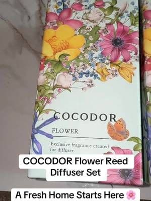 Fill your home with long-lasting fragrance using the COCODOR Flower Reed Diffuser Set. The elegant floral reeds add a beautiful decorative touch while continuously refreshing your space. #TikTokShop #HomeFragrance #HomeDecor #SelfCare #CandleAlternative