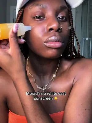 @Murad Skincare NEW “no white cast” sunscreen!!! It works on dark skin! #gifted #skincare #blackgirltiktok