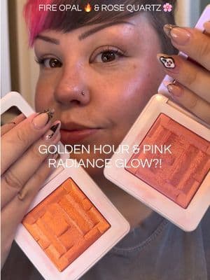 @Haus Labs Soft Focus Glow Set review ✨ Fire Opal vs Rose Quartz! These Bio-Radiant Gel-Powder Highlighters melt into the skin for a smooth, radiant glow without chunky glitter. Infused with fermented arnica oil and silver vine extract for a skincare-inspired highlight. Perfect for everyday makeup, mature skin, dry skin, and soft glam looks. #hauslabs #dealsforyoudays #summerfinds #dfyd #tiktokshopcreatorpicks