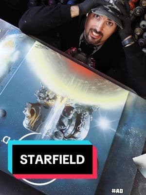 What do you think of the Starfield planets I made for @Bethesda ?? #spraypaint #art #gaming #starfield #bethesda #ad
