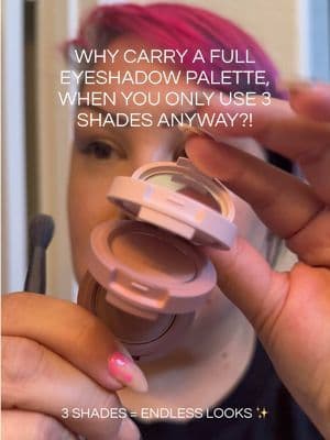 @Kaja Beauty Bento Eyeshadow Trio review β¨ These stacked K-beauty eyeshadows are compact, travel-friendly, easy to blend, and perfect for quick everyday makeup looks. The curated matte and shimmer shades make creating an eye look simple and beginner-friendly. #KajaBeauty #dealsforyoudays #tiktokshopcreatorpicks #tiktokshopbeauty #tiktokshopsparkcreator