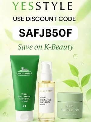 ✨ Save on your K-Beauty favourites! ✨ From calming serums to glow-boosting skincare - shop VT, Mary & May, Purito and more with my YesStyle code: SAFJB5OF for extra savings at checkout! ✨ Valid on everything from your wishlist 💚 @YesStyle @YesStyleInfluencers #ad #yesstyleinfluencers #yesstylecode #yesstylediscountcode #KBeautyDeals #Glow_with_Ania #YesStyleFinds