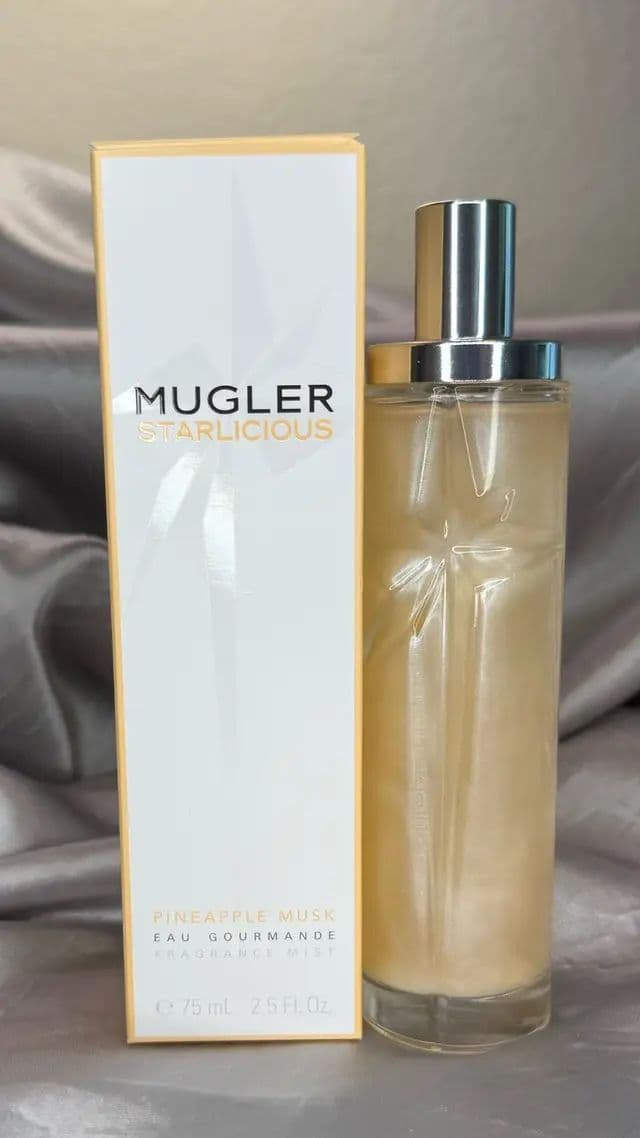 REVIEW: @Mugler Starlicious Pineapple Musk hair and body spray Very strong musk scent in the bottle, which I’m not a hu
