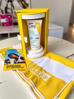 #ad Finally opening my CeraVe Sun package with you 💛☀️ The yellow box made the reveal even sweeter. Thank you @CeraVe